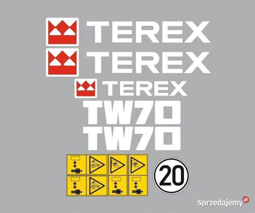 Naklejki oklejenie naklejka TEREX TW70 Zamiennik Janików