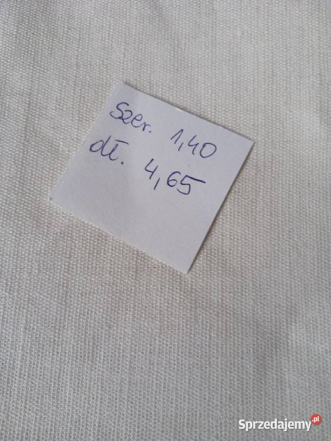 Kupon materiału LEN 140x465 vintage PRL śląskie Tychy