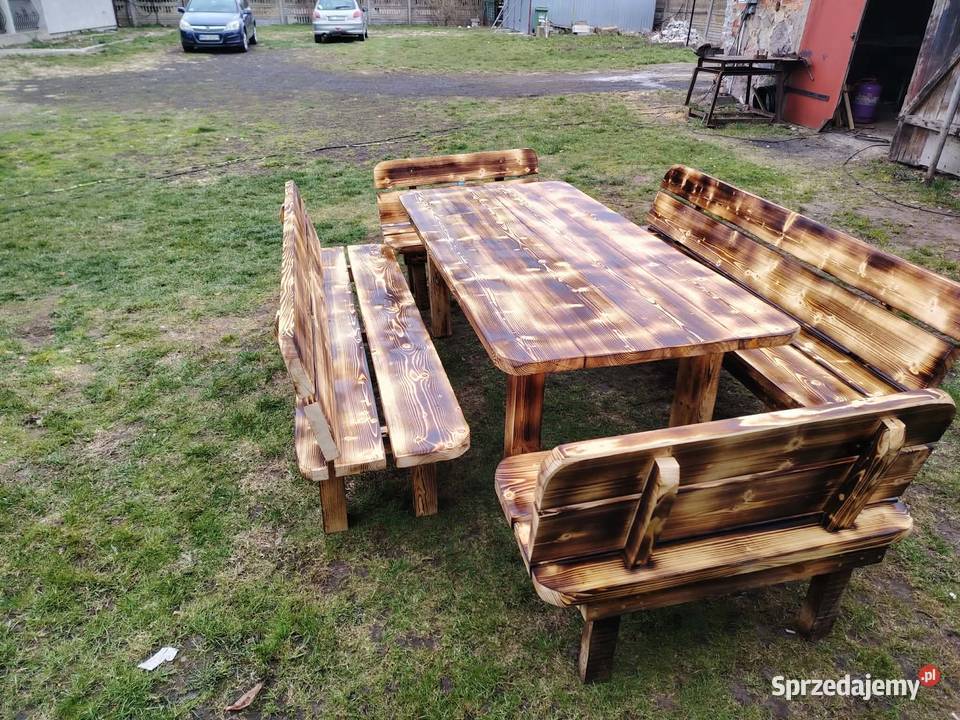 Zestaw ogrodowy stół i cztery ławki na mazowieckie Ciechanów
