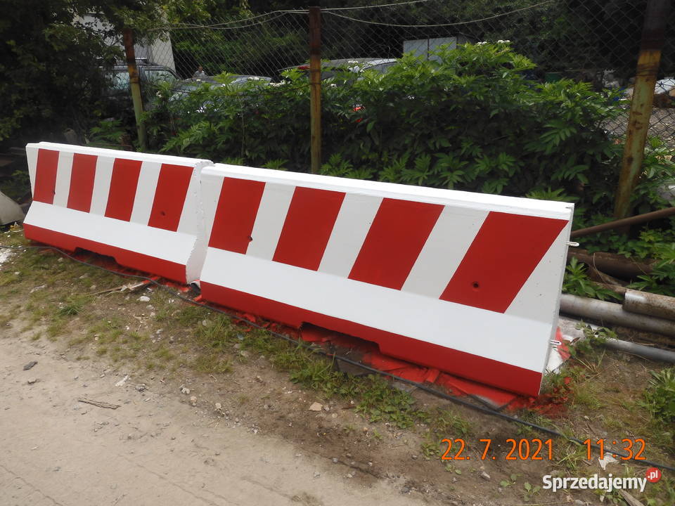 Bariery zapory betonowe malowane nowe dwustronne Dąbrowa Górnicza