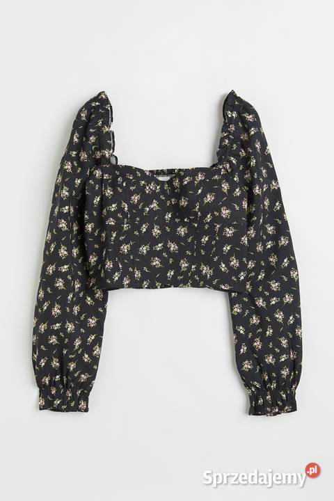 Bluzka HM L 40 kwiaty wzór floral top milk maid Szczecin