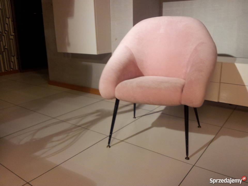 fotel PRL muszelka loft vintage glamour lata60
