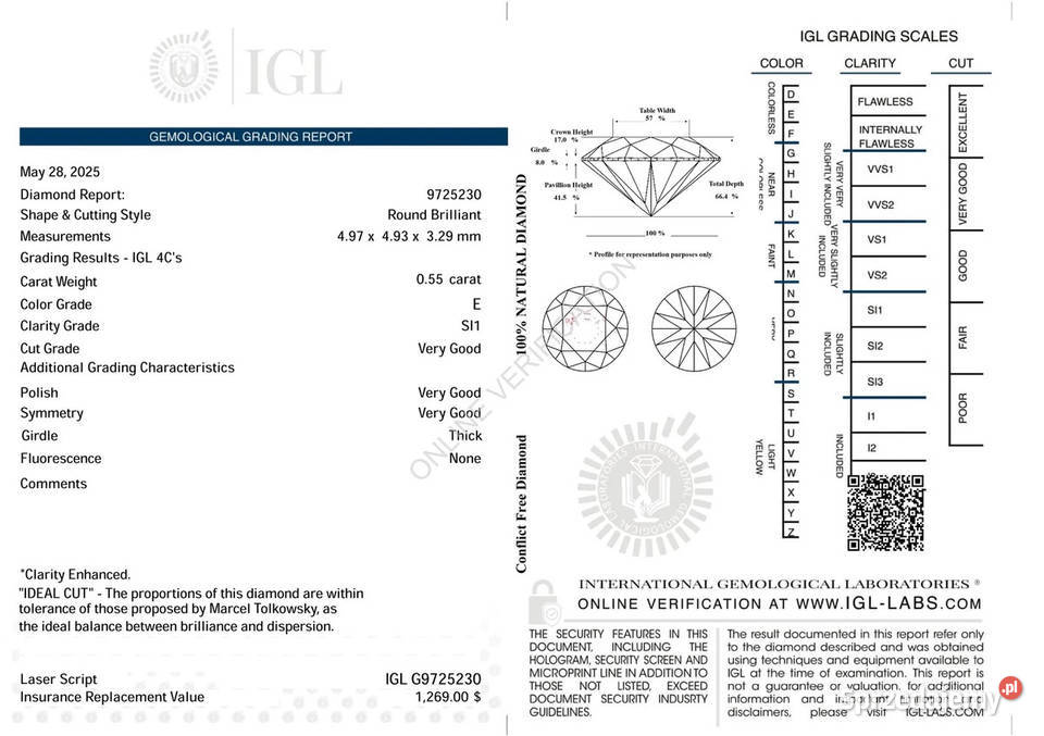 Diament Brylant Naturalny 055karata z Limanowa sprzedam