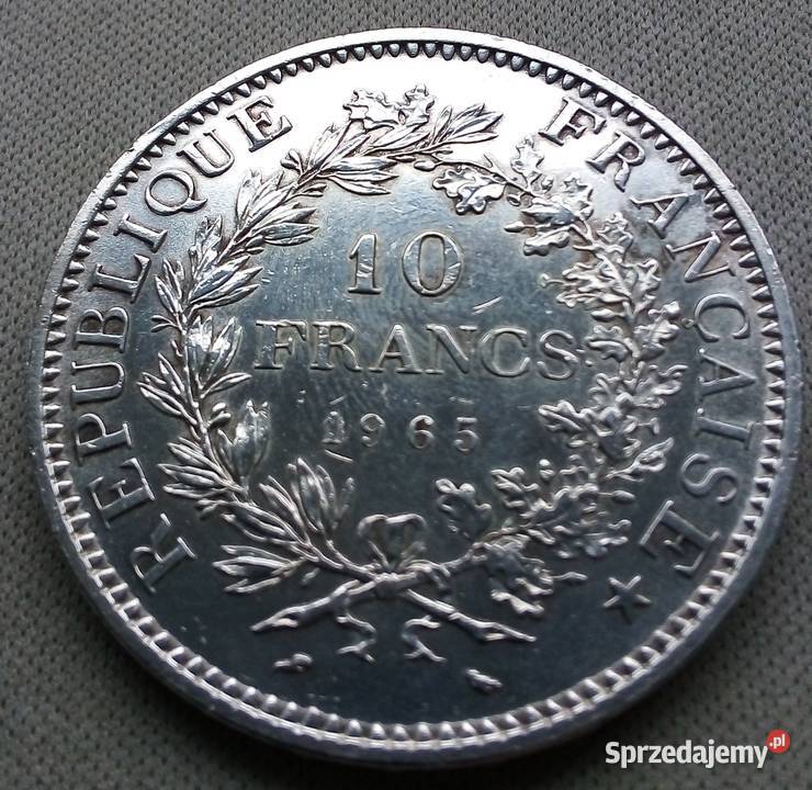 FRANCJA10 FRANKÓW1965 r SREBRO 0900 HERKULES Numizmatyka Legionowo