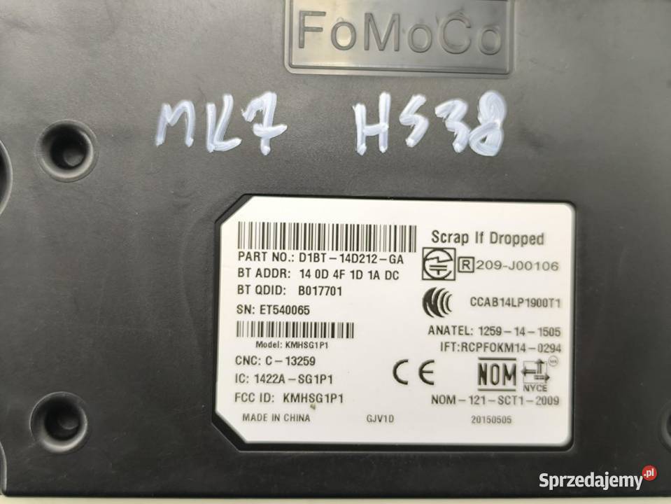 MODUŁ BLUETOOTH FORD FIESTA MK7 LIFT 10 sprzedam