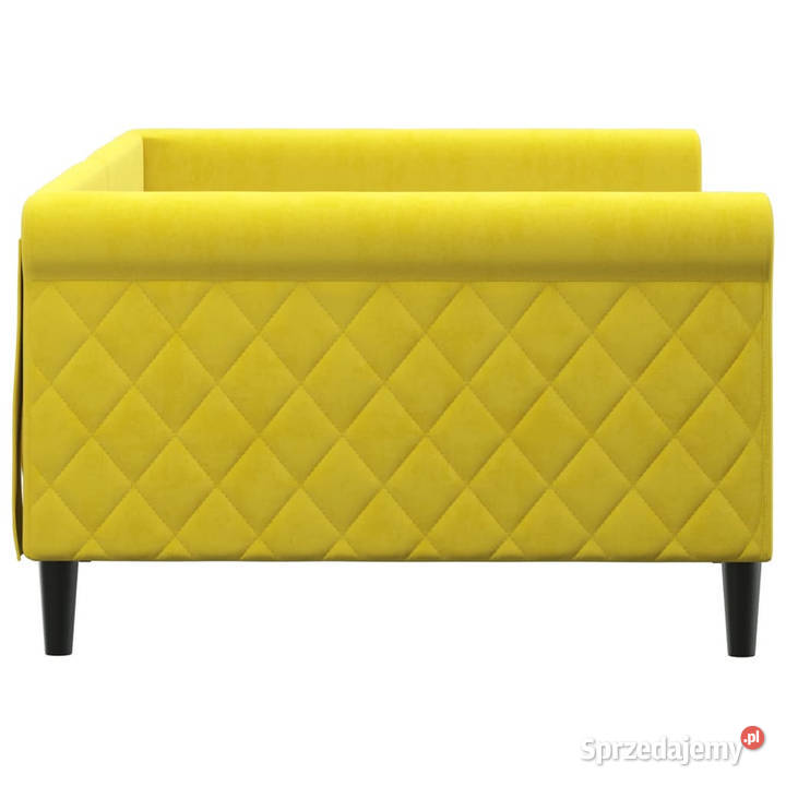 Sofa z funkcją spania żółta obita aksamitem mazowieckie Warszawa