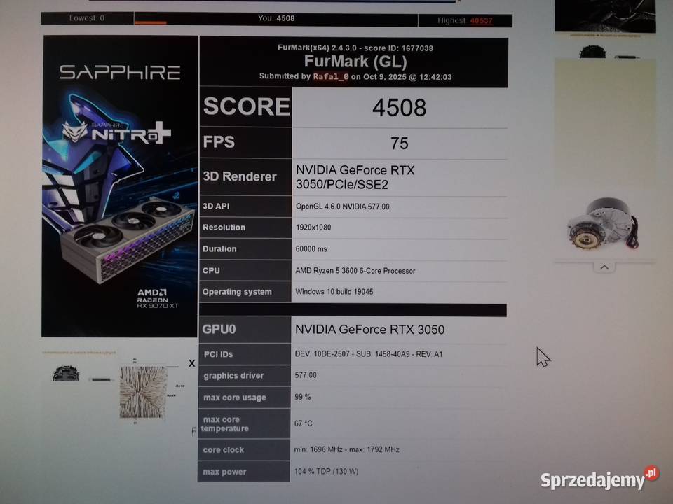 Gigabyte GeForce RTX 3050 EAGLE OC 8G 2xHDMI kujawsko-pomorskie Bydgoszcz sprzedam