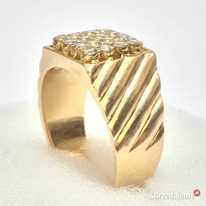 Pierścionek z ŻÓŁTEGO złota 22K DIAMENTY 056ct Warszawa sprzedam