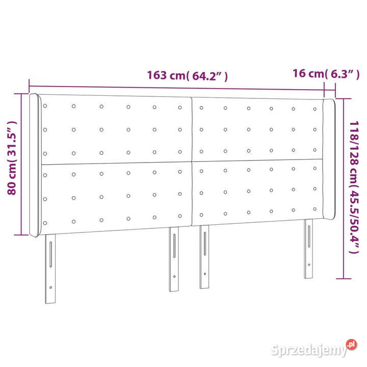 Zagłówek do łóżka z LED kremowy 163x16x118128 Warszawa
