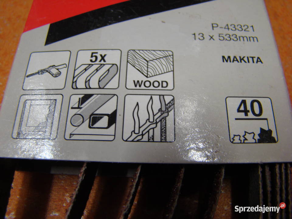 Taśma szlifierska MAKITA 13x533 mm Granulacja 40 Bielsko-Biała