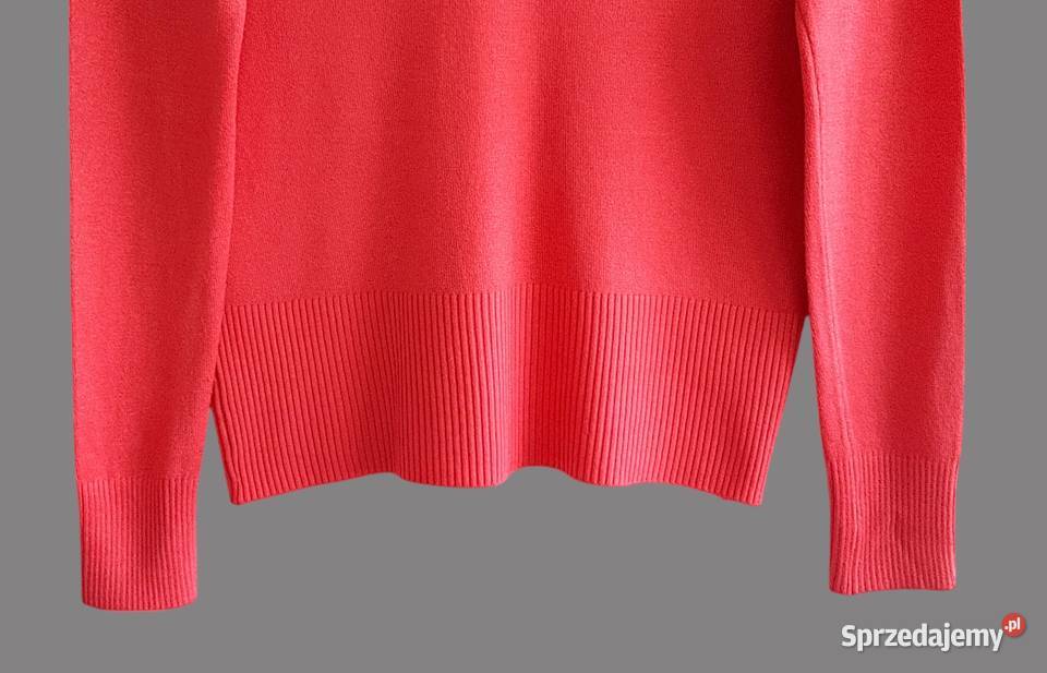Damski bawełniany sweter czerwony z długim Chrzanów