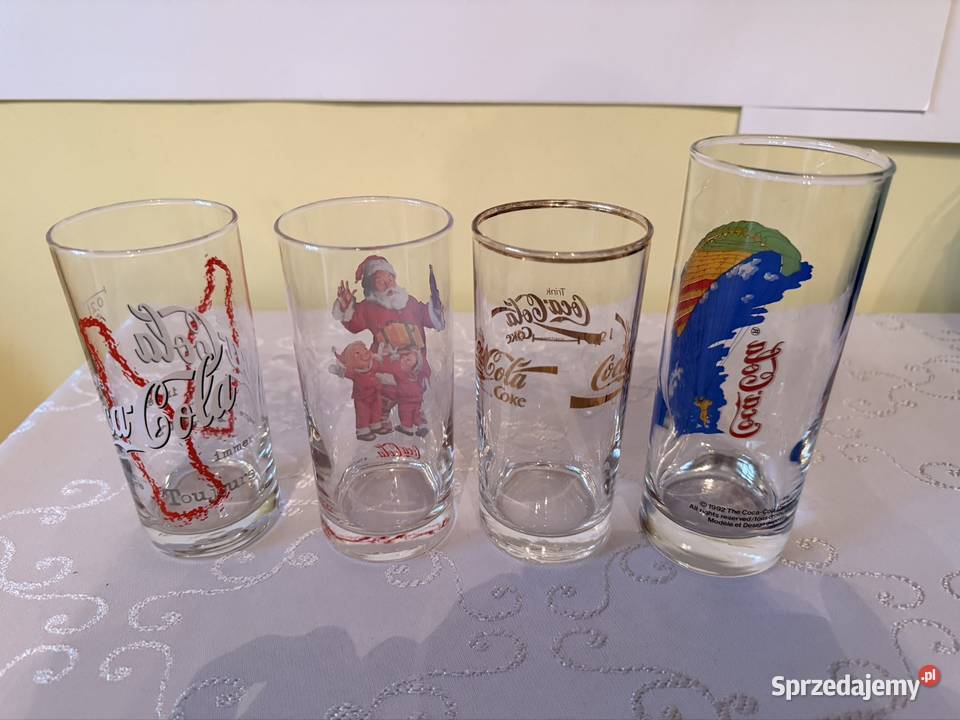 Szklanki CocaCola z logo Zestaw Mikołaja Retro Czerwionka-Leszczyny