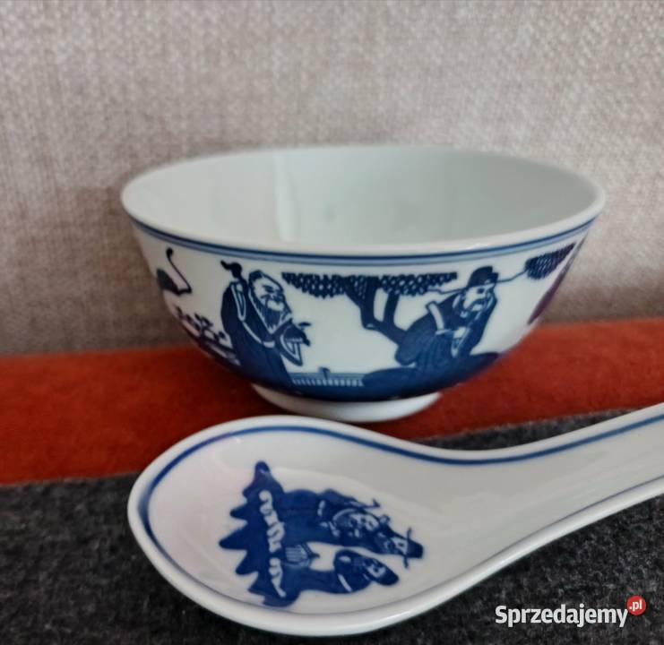 Chińskie porcelanowe miseczki z lyzeczkami Łódź