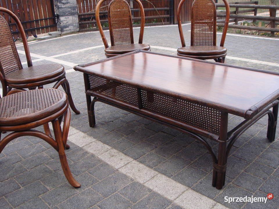 stolik kawowy na taras salonu ratanowy ratan podlaskie Supraśl