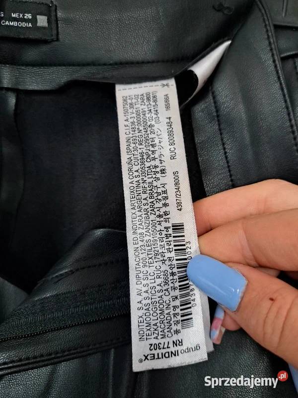 Spodnie skórzane Zara elegancja i charakter S Trąbki Wielkie