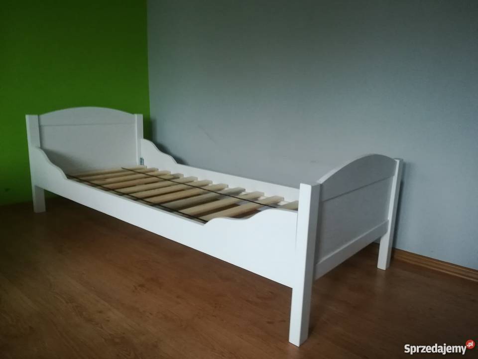 Łóżko drewniane białe dziecięce 80x160