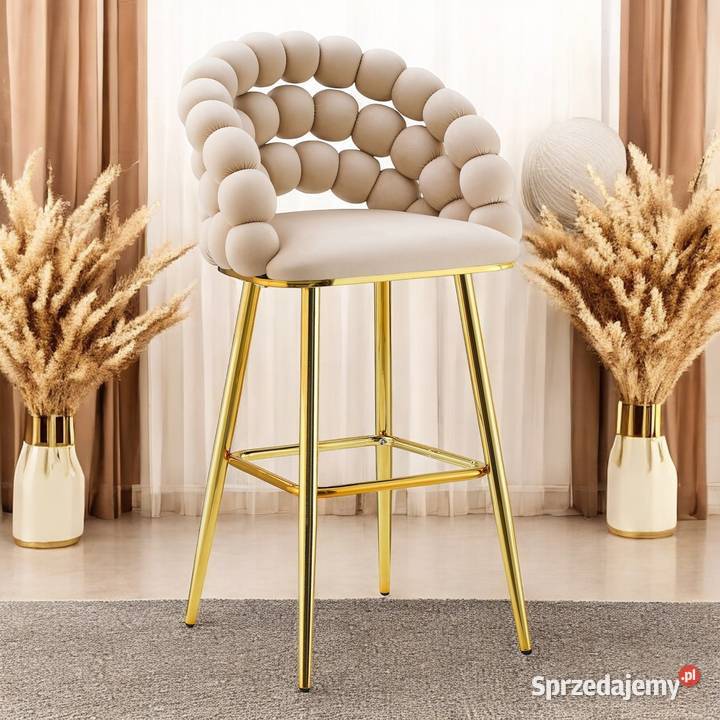 Hoker Tapicerowany Bubble Beżowy Wysyłka 24H Hokery wielkopolskie Tarchały Małe