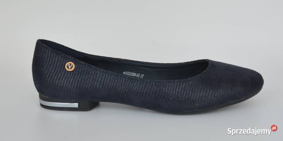 Granatowe baleriny skórzana wkładka rozmiar 37 Żyrardów