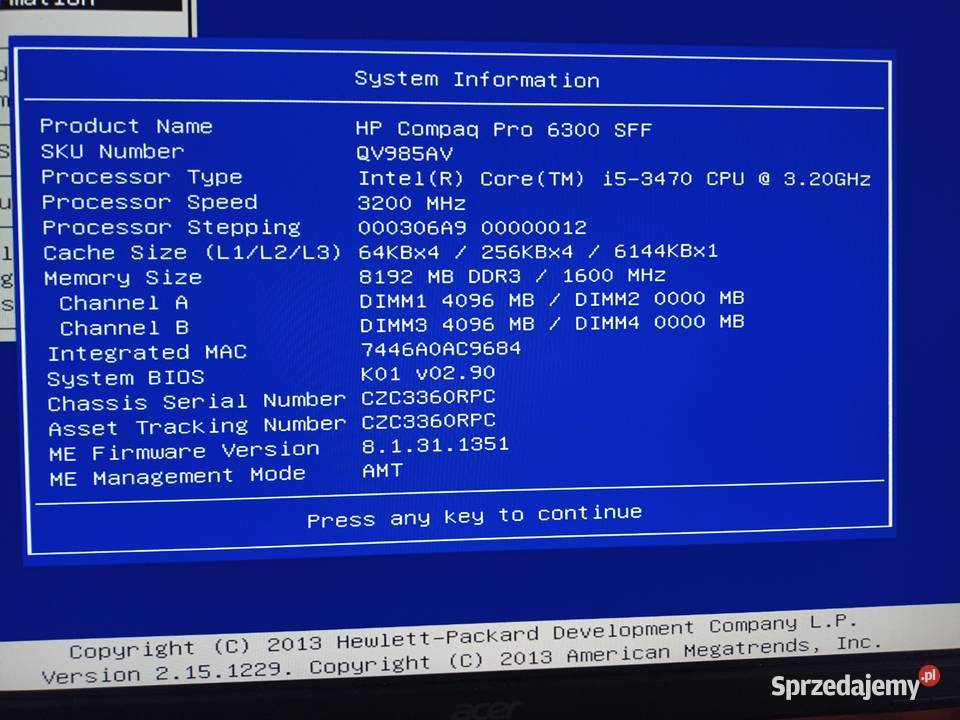 Komputer HP6800 SFF Legnica sprzedam