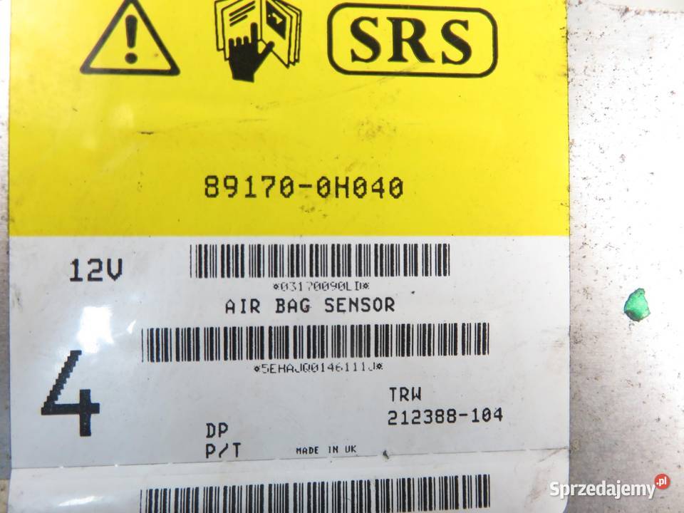 MODUŁ AIRBAG PEUGEOT 107 891700H040