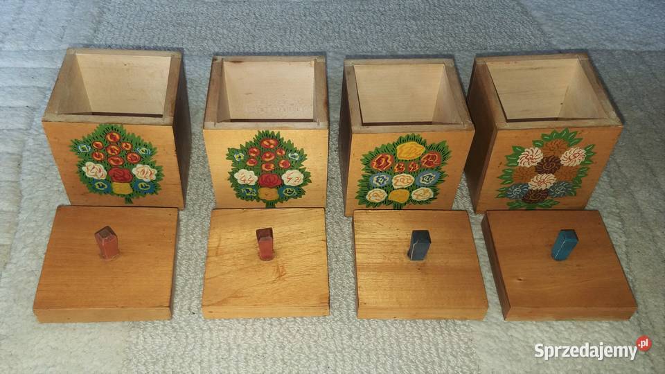 4 ozdobne pudełka na przyprawy zestaw Warszawa sprzedam