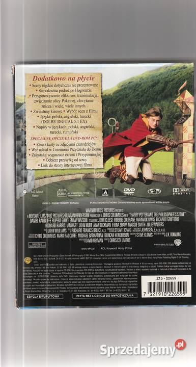HARRY POTTER I KAMIEŃ FILOZOFICZNY 2DVD DVD Pruszków sprzedam