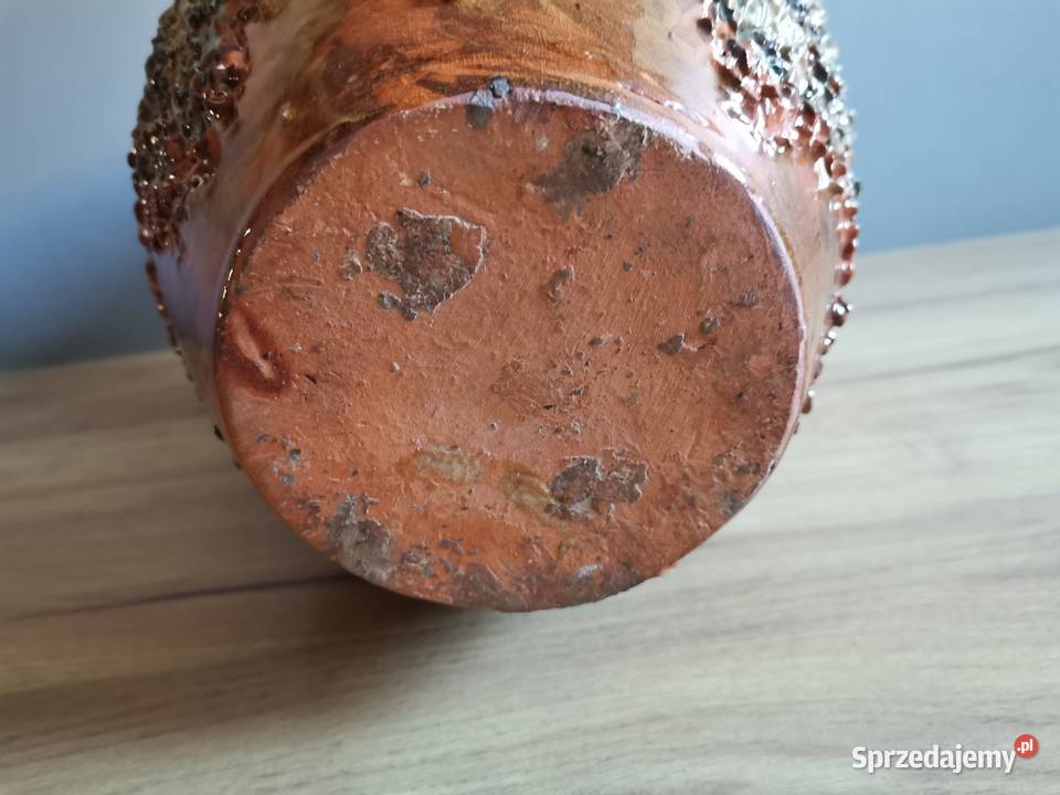 Stary duży ciężki wazon ceramika design PRL 1960 Porcelana i szkło Siemianowice Śląskie