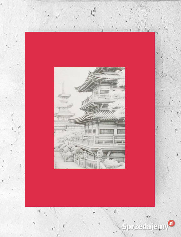 Japonia obrazek 21x30 plakat z Japonią Azja czerwony Rzeszów sprzedam