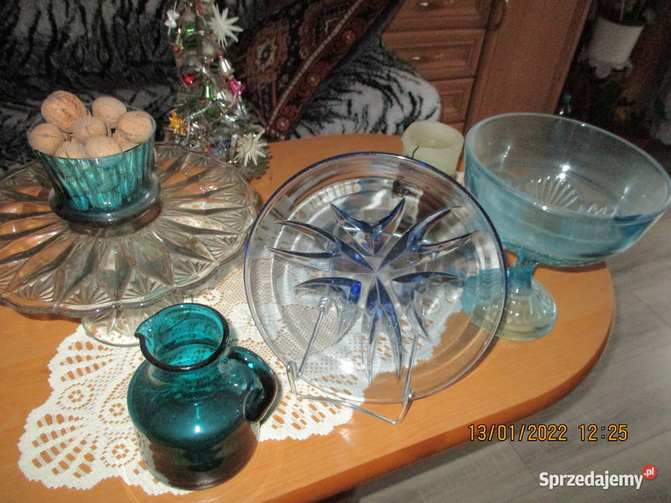 naczynia dekoracyjne szklane z prl Kowalewice