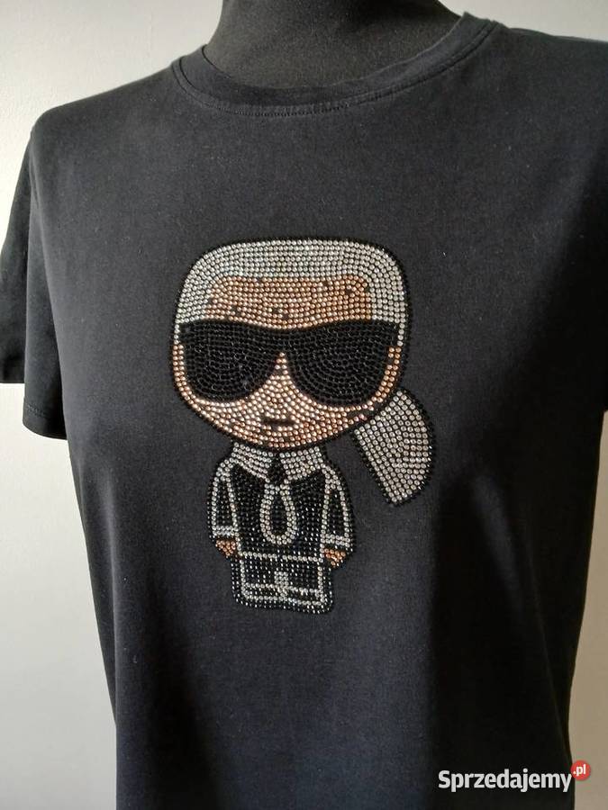 Bluzka damska czarna bawełna Karl Lagerfeld krótki Kielce
