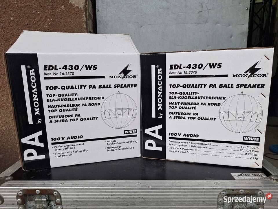 Głośnik kulowy podwieszany 100V Monacor EDL430WS Kołobrzeg sprzedam