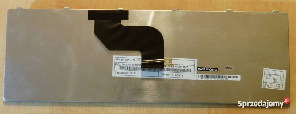KLAWIATURA ACER MP08G63U46981 QWERTY ORYGINALNA Komputery i Akcesoria Łódź
