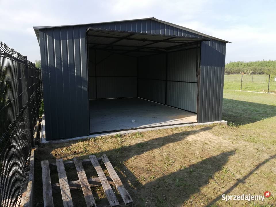 90B Garaż Blaszany GRAFITOWY Garaże Blaszane blacha Nisko