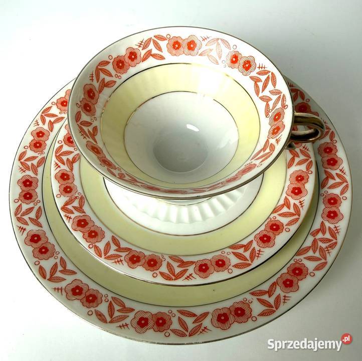 Trio zestaw śniadaniowy Hutschenreuther stara Porcelana i szkło Kraków