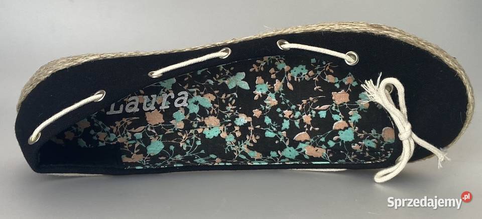 Czarne damskie espadryle z kokardą rozmiar 40 Balerinki Żyrardów sprzedam