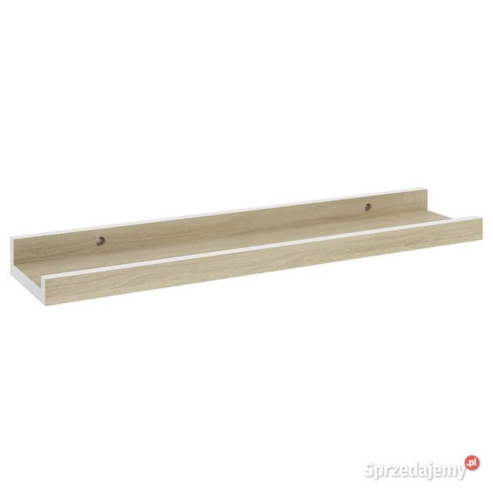 Półki ścienne 2 biel i dąb sonoma 40x9x3 mazowieckie Warszawa