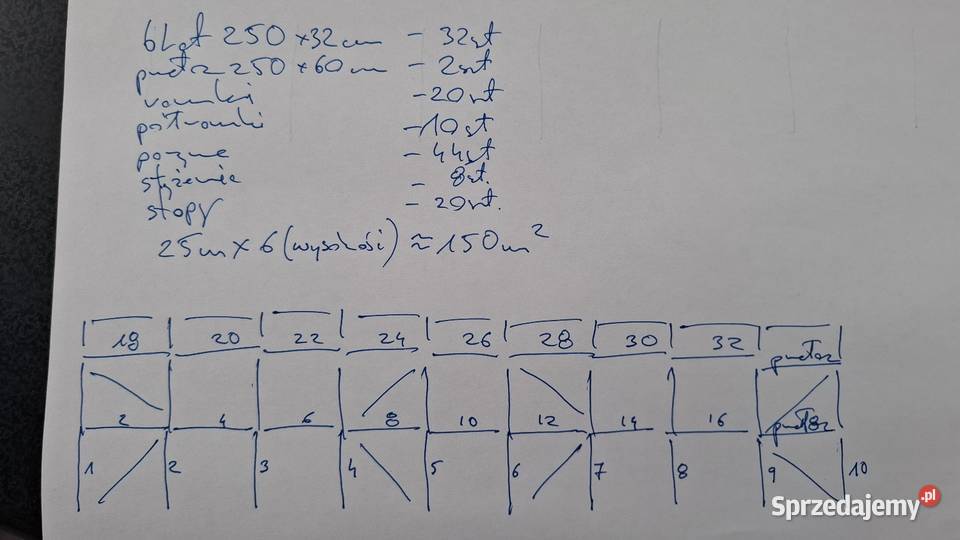 Rusztowania elewacyjne 162m2 roboczego systemowe Milejowice