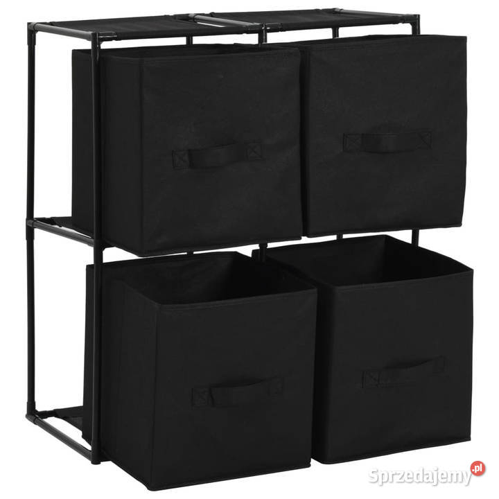 Szafka 4 kosze z tkaniny czarne 63x30x71 stal Warszawa