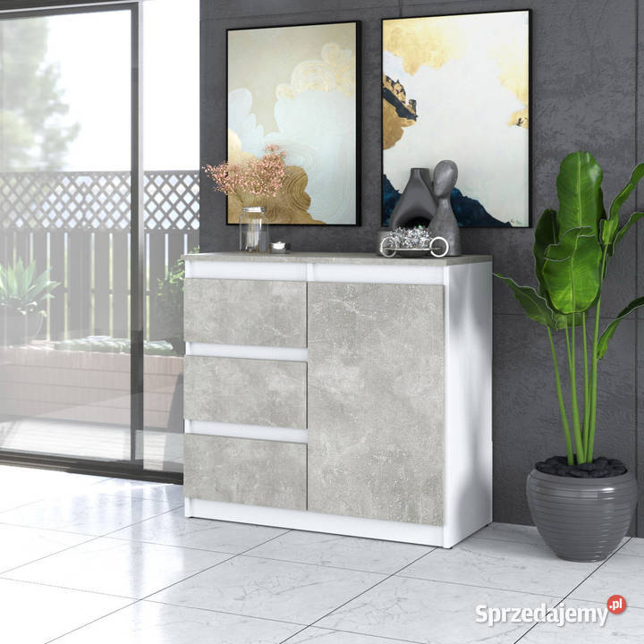 Komoda Wąska Z 3 Szufladami Agnes 80 Do Salonu 35cm Elbląg
