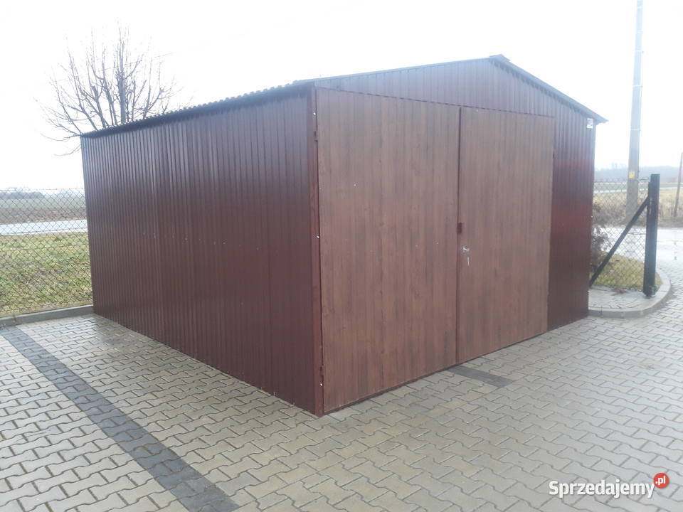 Garaż Blaszany 6x5m Dwie Bramy Uchylne Ciemny warmińsko-mazurskie Barczewo sprzedam