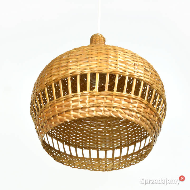 Lampa sufitowa z wiklinowym kloszem Dania lata Warszawa