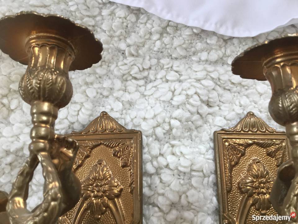 Przepiękne kinkiety mosiężne dolnośląskie