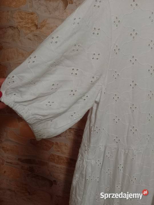 38M ASOS Design Długa biała ażurowa sukienka z krótki Kraków
