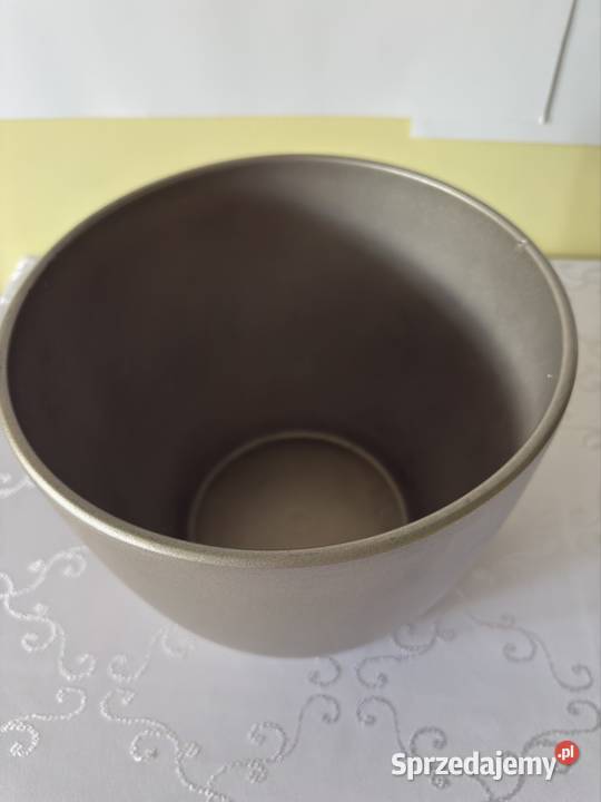 Donica duża ceramiczna srebrna lakierowana Czerwionka-Leszczyny