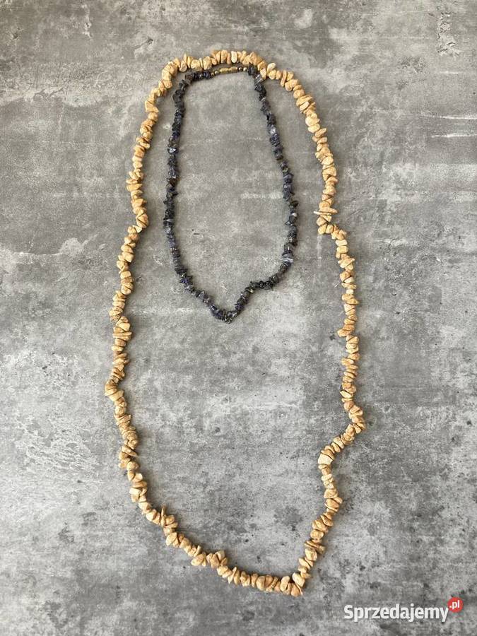 Nowy podwójny naszyjnik vintage kamienie Nisko