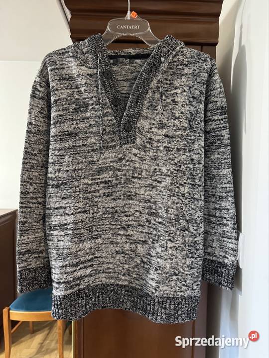 Sweter męski M z bawełny 100 szary melanż z Swetry i golfy Częstochowa
