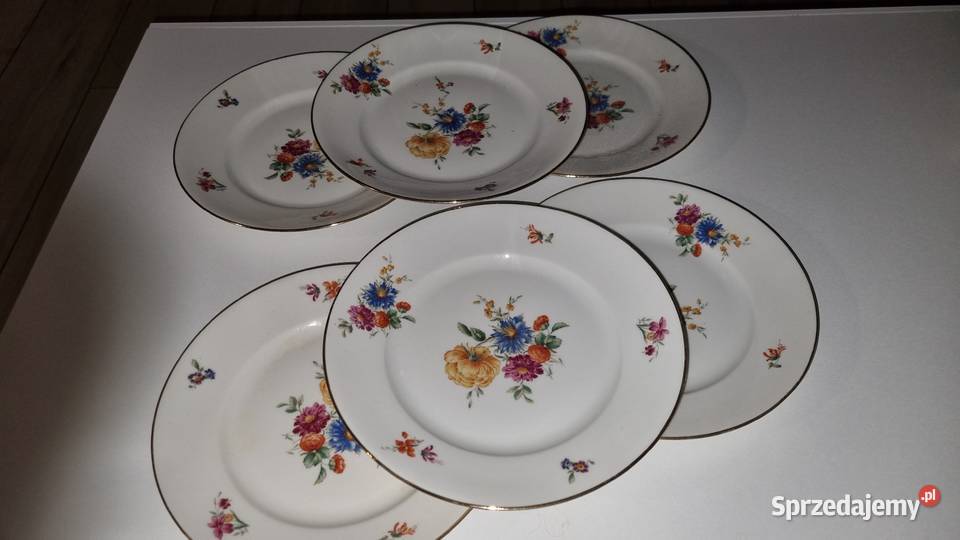 Talerze Płaskie Porcelana Francuska Limoges