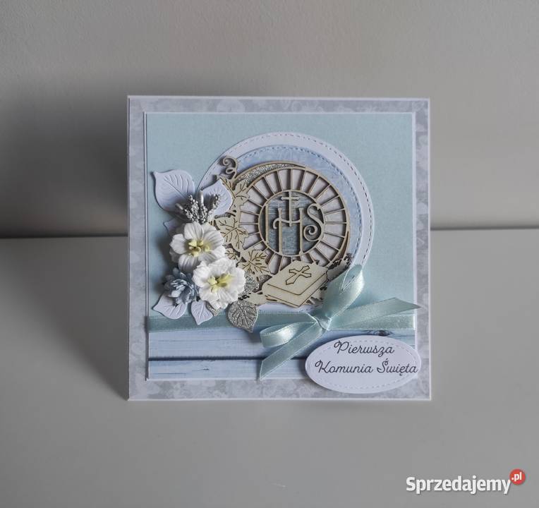 Kartka ręcznie robiona na Komunię Świętą z Łódź
