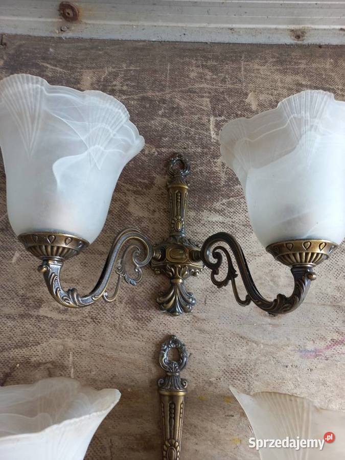 Kinkiety mosiężne z czasów PRL