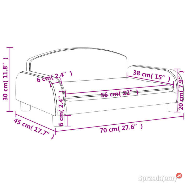 Sofa dzieci cappuccino 70x45x30 sztuczna skóra Meble mazowieckie Warszawa